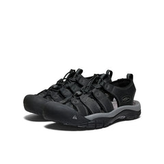 Men's Newport Leather Sandal | Black/Steel Grey