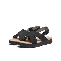 Women's Elle Luxe Cross Strap Sandal | Black/Black
