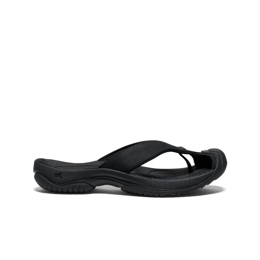 Men's Waimea Leather Flip-Flop  |  Black/Black
