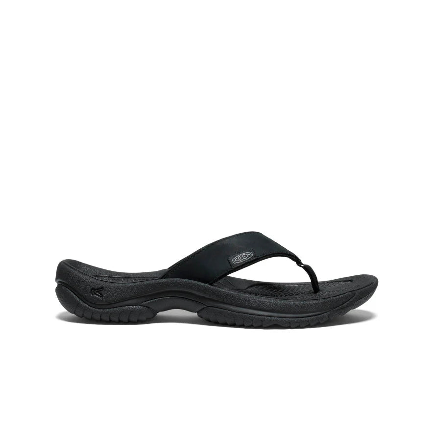 Men's Kona Leather Flip-Flop  |  Black/Steel Grey